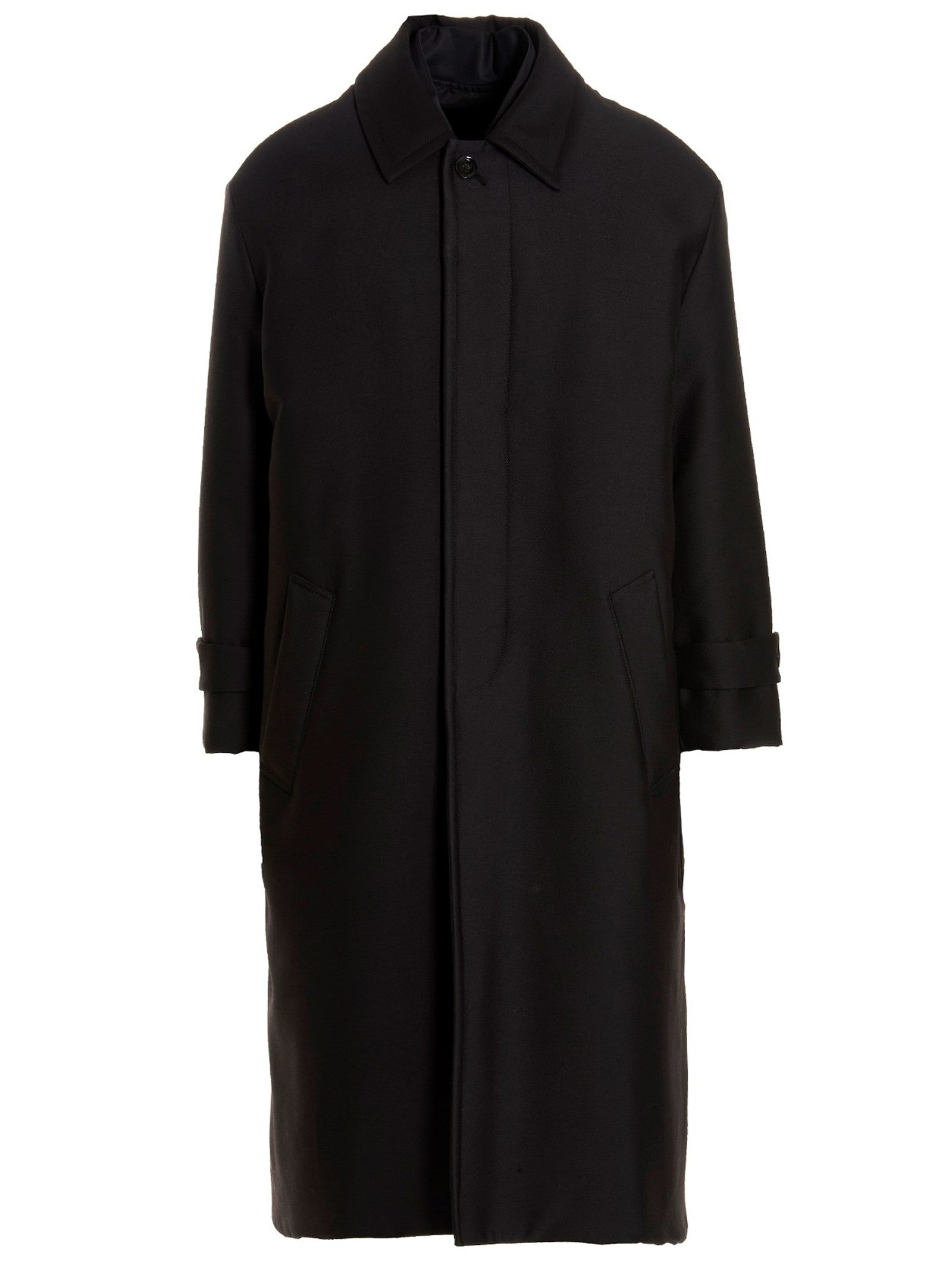 Valentino Valentino Pink PP Collection Reversible Long Coat Black