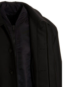 Valentino Valentino Pink PP Collection Reversible Long Coat Black