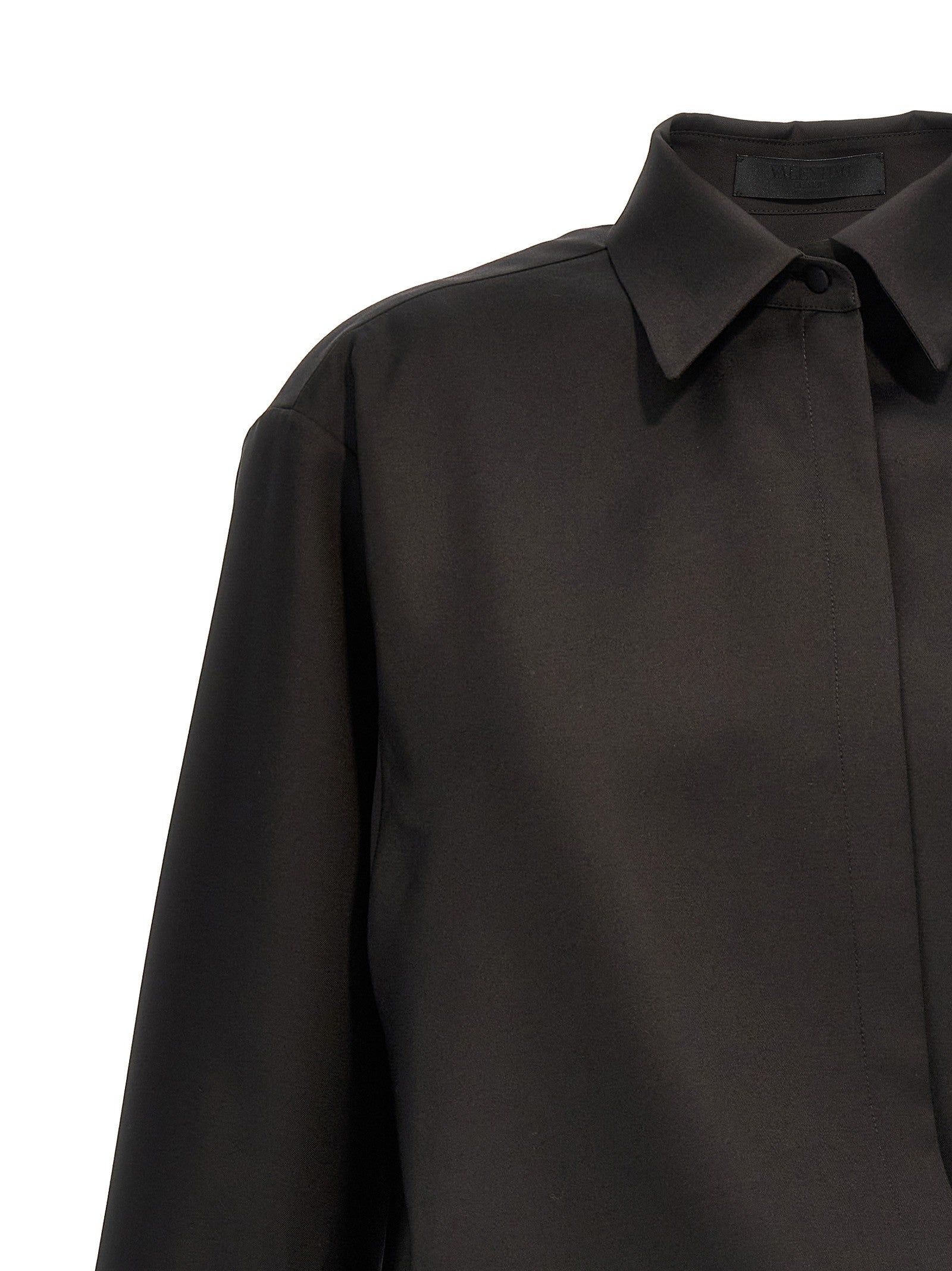 Valentino Valentino Techno Light Wool Shirt Black