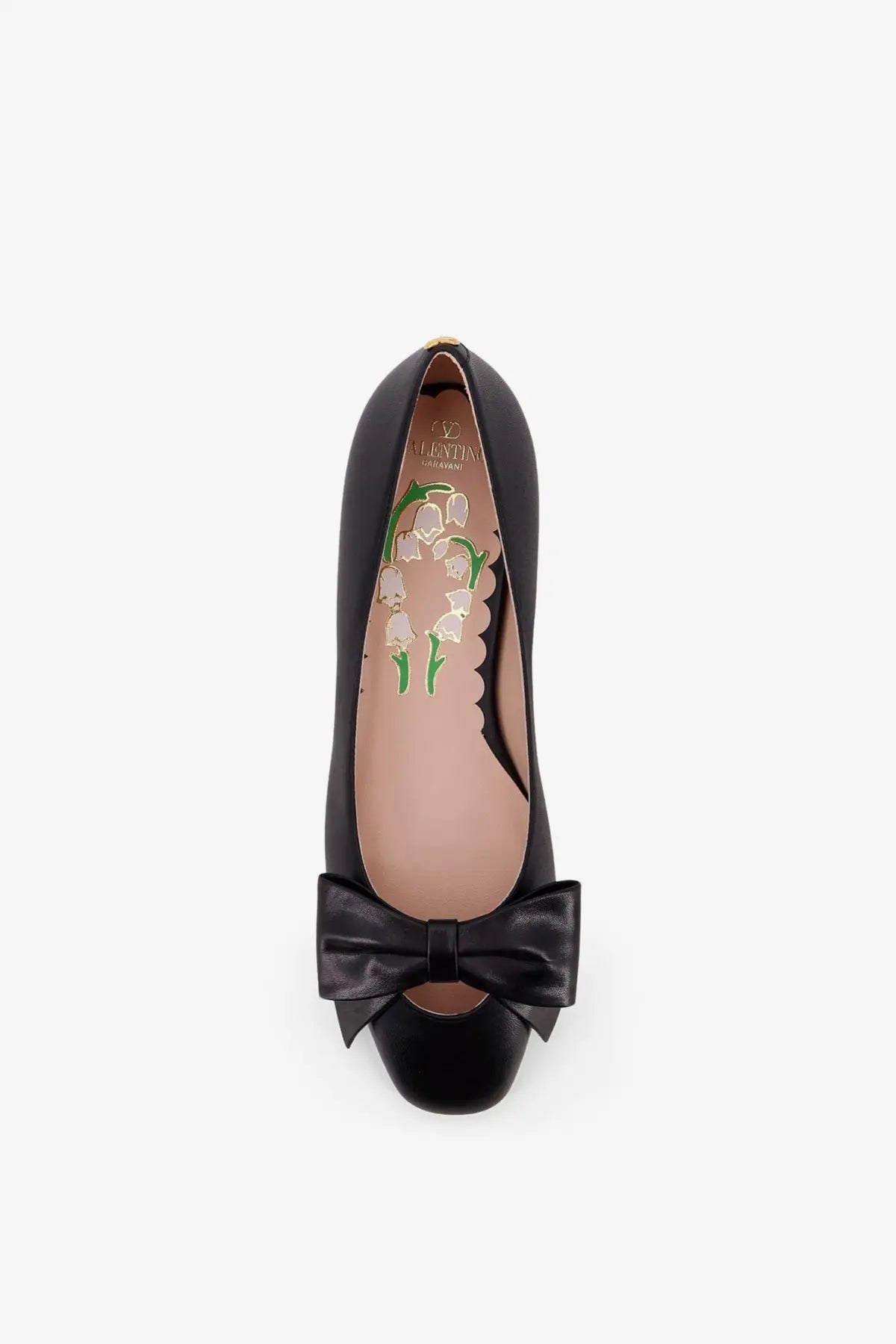 Valentino Women's Bowow Leather Ballerinas Black, view 5