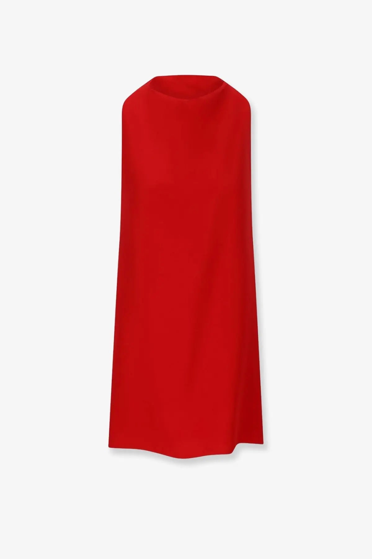 Valentino women’s cady couture dress in vibrant red sleeveless design with high neckline and flowing silhouette