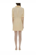 Valentino Women's Crepe Couture Short Dress White, view 3