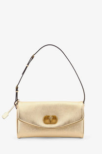 Valentino Women's Devain Laminated Leather Shoulder Bag MEKONG