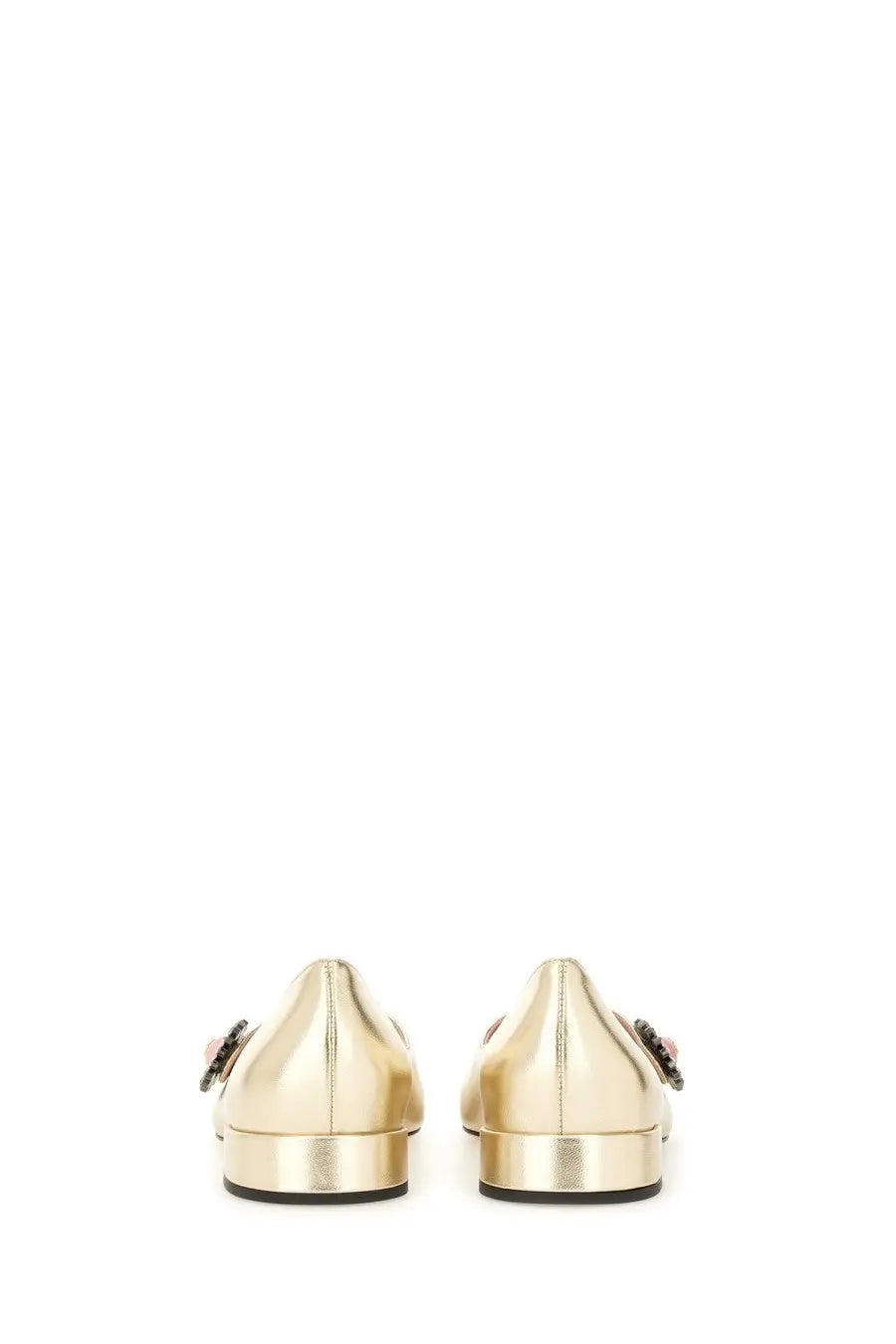 Valentino women’s mary jane preshoes ballerina in kidskin blue with gold patent leather loafers and minimalist embellishments