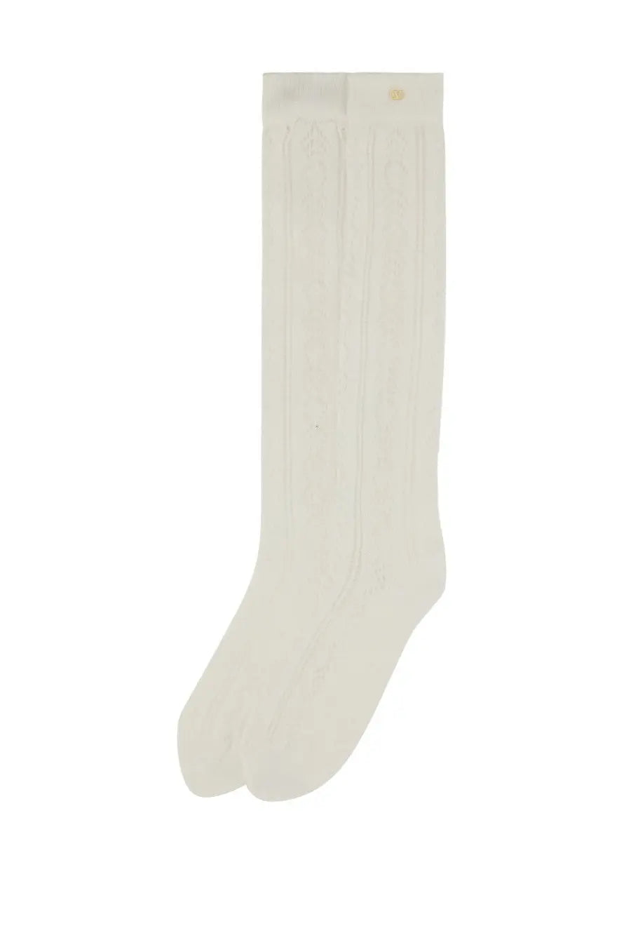 Valentino Women's Perforated Cotton Socks White, view 2