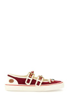 Valentino Women's Velvet Dollyboard Ballet Flats Sneaker Red
