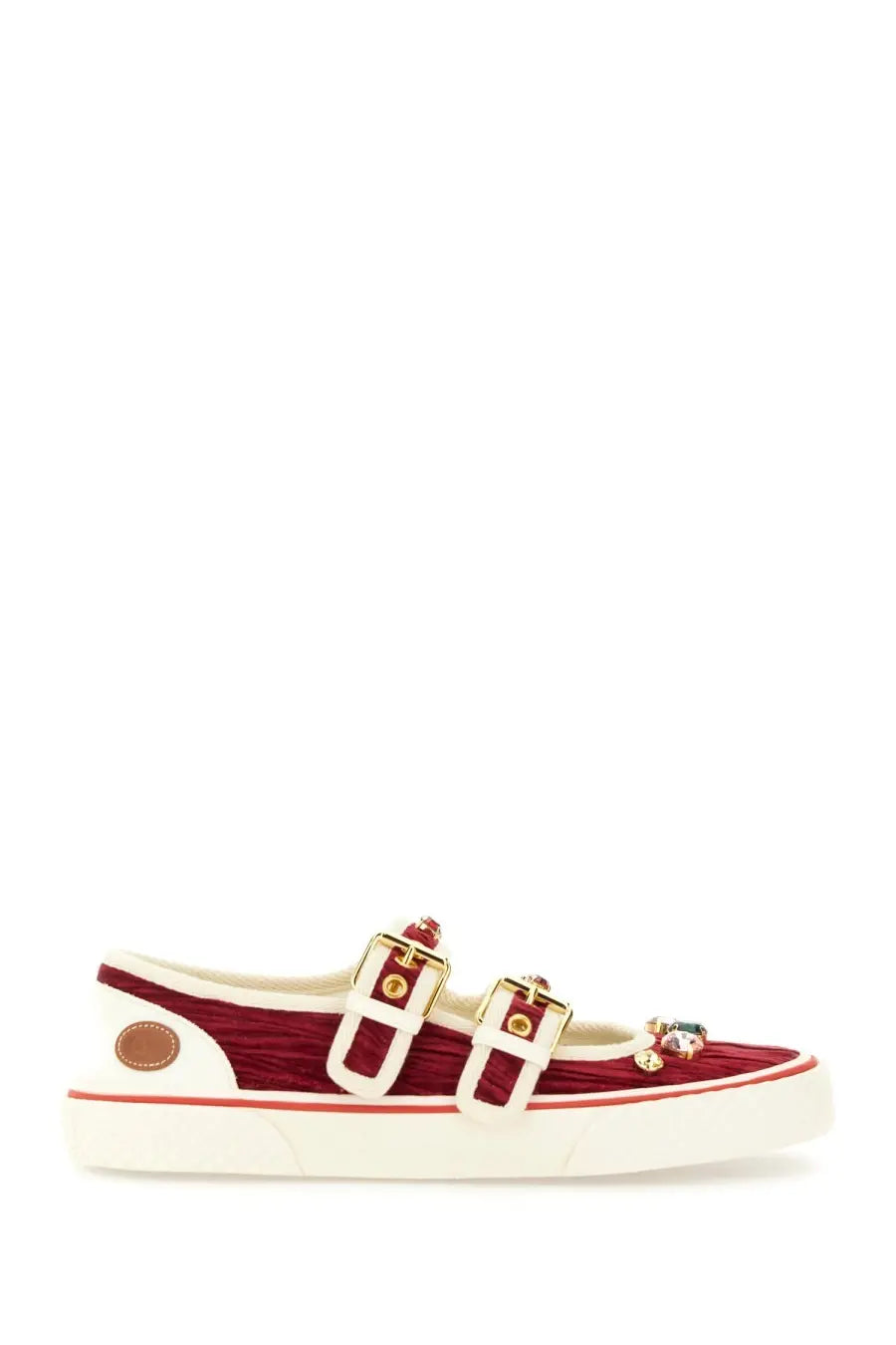 Valentino Women's Velvet Dollyboard Ballet Flats Sneaker Red