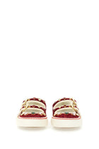 Valentino Women's Velvet Dollyboard Ballet Flats Sneaker Red, view 4