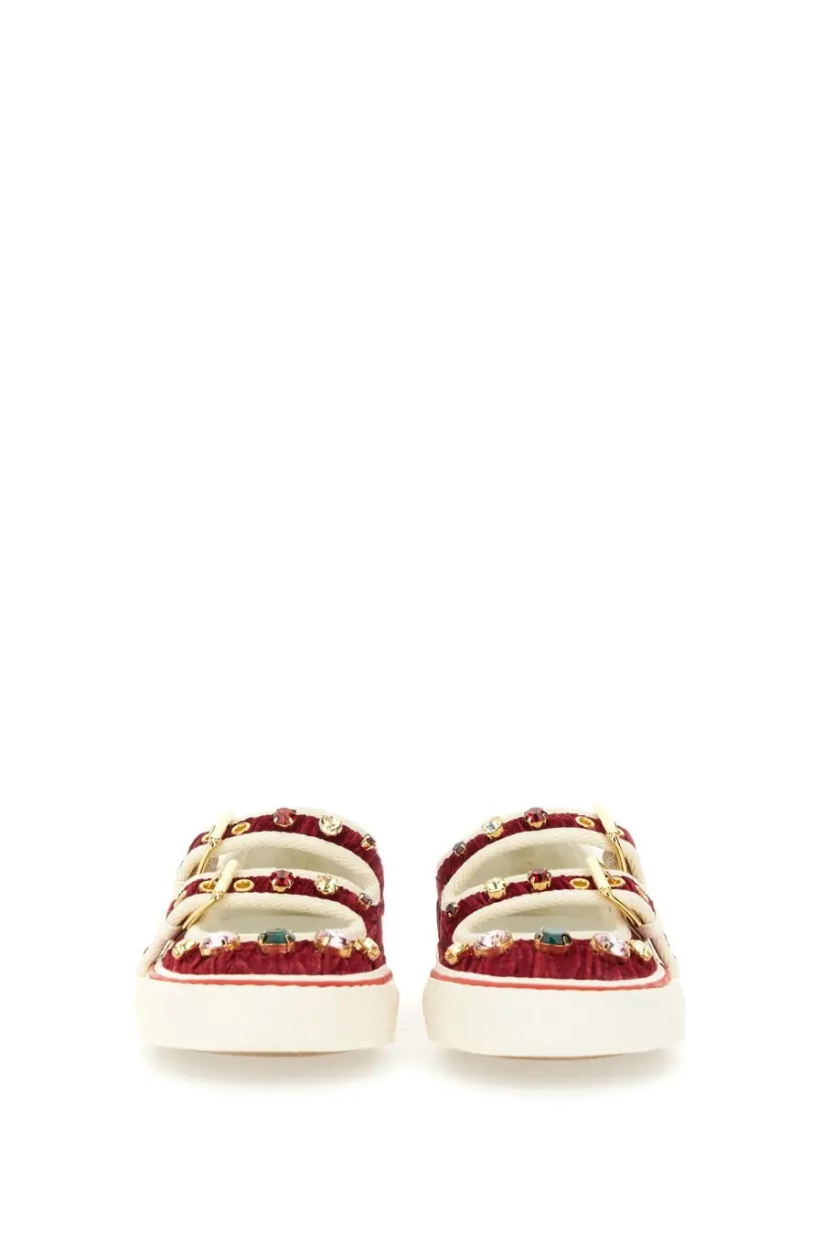 Valentino Women's Velvet Dollyboard Ballet Flats Sneaker Red, view 4