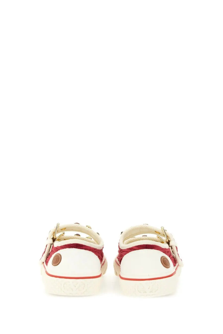 Valentino Women's Velvet Dollyboard Ballet Flats Sneaker Red, view 3