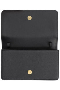 Valentino women’s Vlogo signature mini bag in black textured leather with gold-tone snap closures