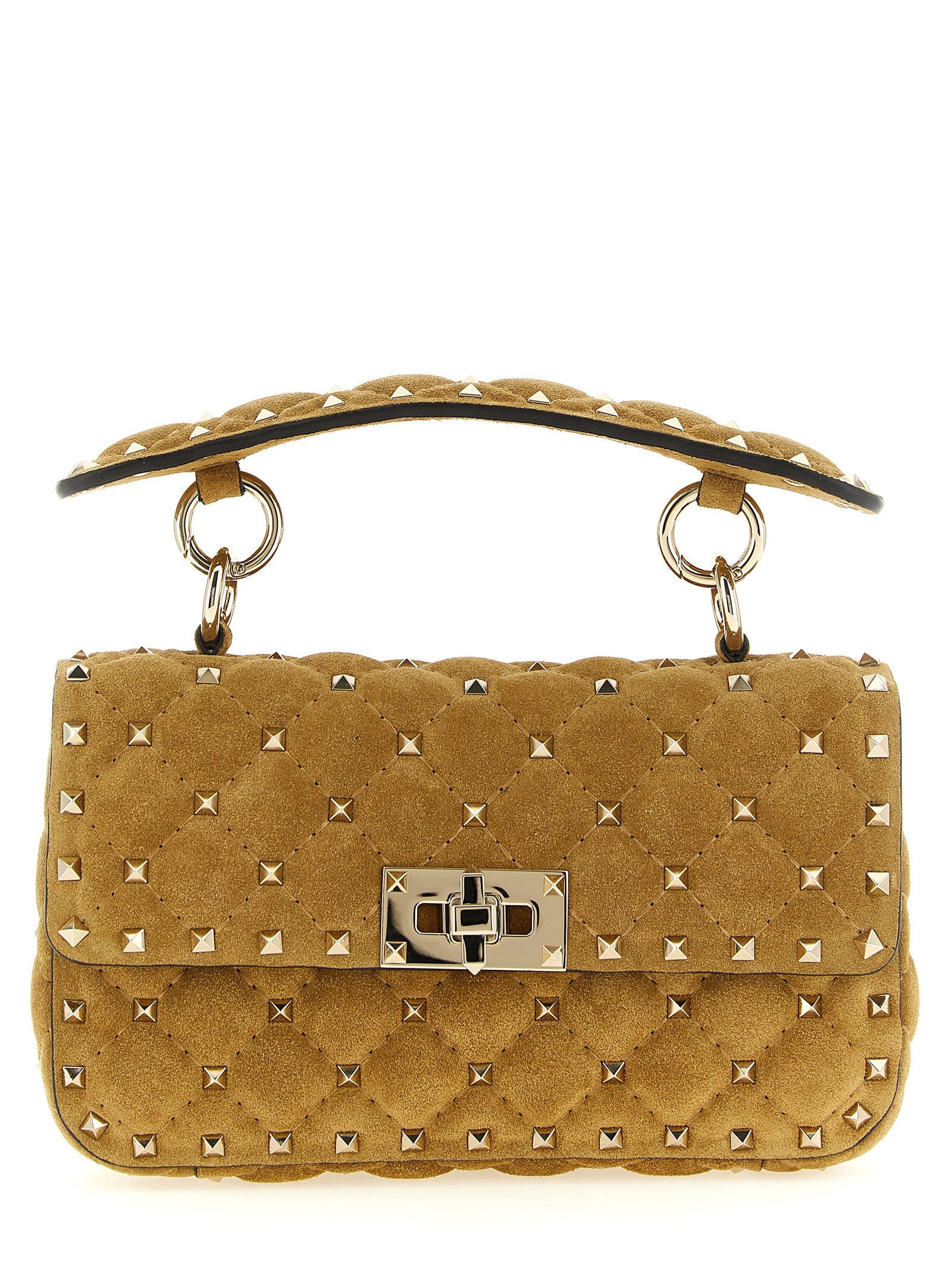 Valentino Valentinog Shoulder Bag Rockstudspike Small Beige
