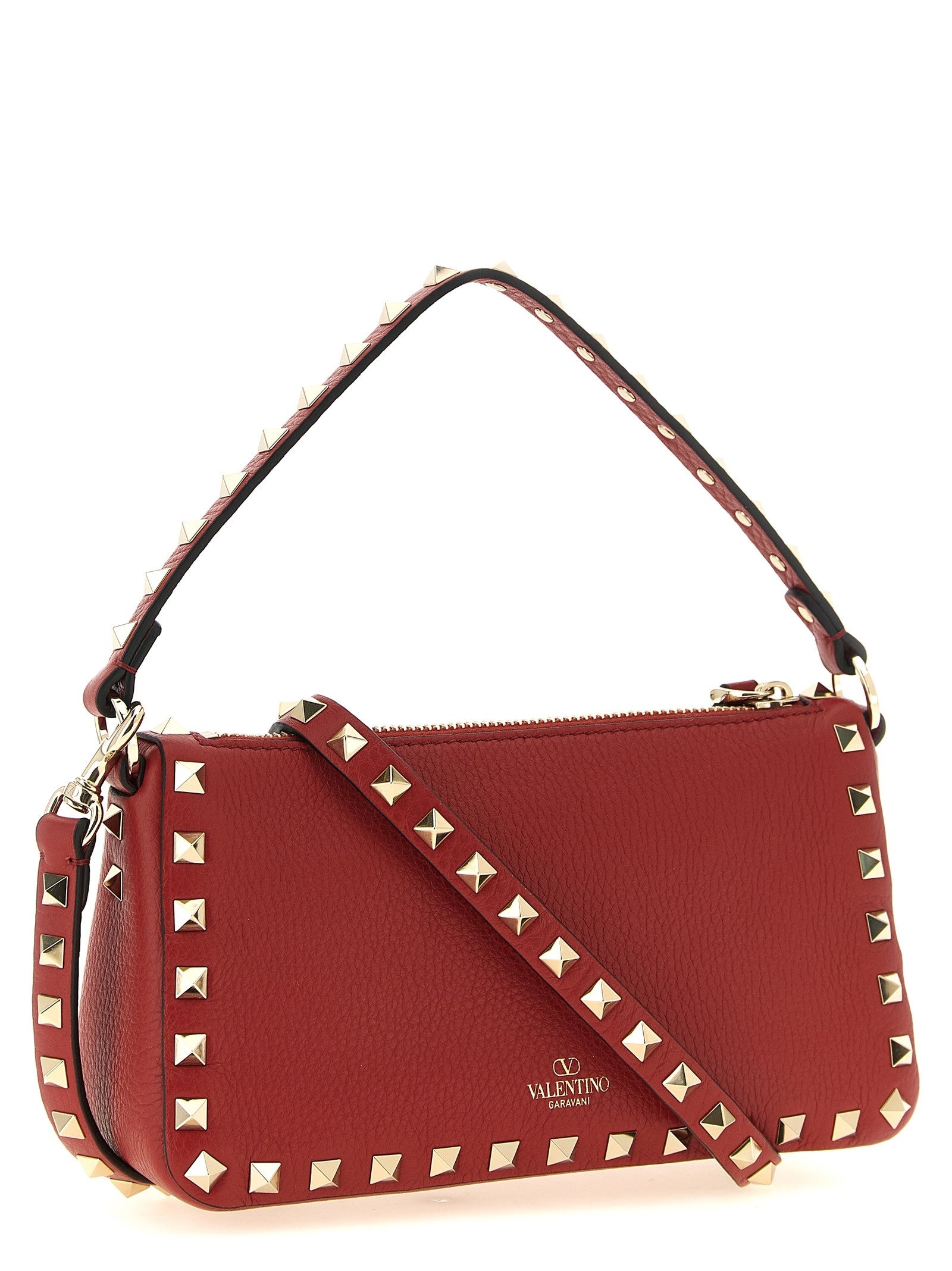 Valentino Valentinogaravani Rockstud Small Shoulder Bag Red