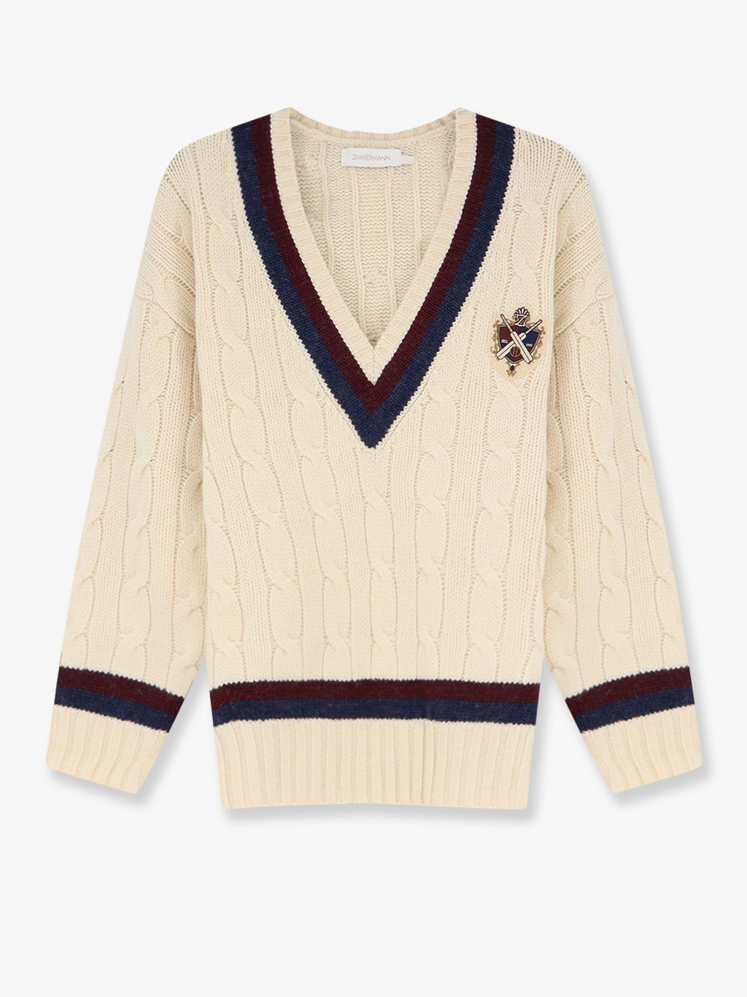 Zimmermann Women's Valiant Cable Knit Wool Sweater White