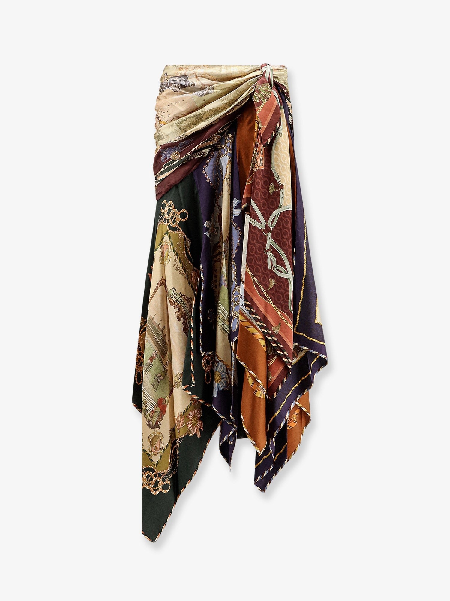 Zimmermann Women's Valiant Draped Scarf Silk Long Skirt Multicolor