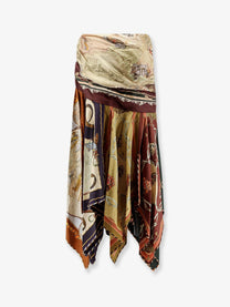 Zimmermann Women's Valiant Draped Scarf Silk Long Skirt Multicolor