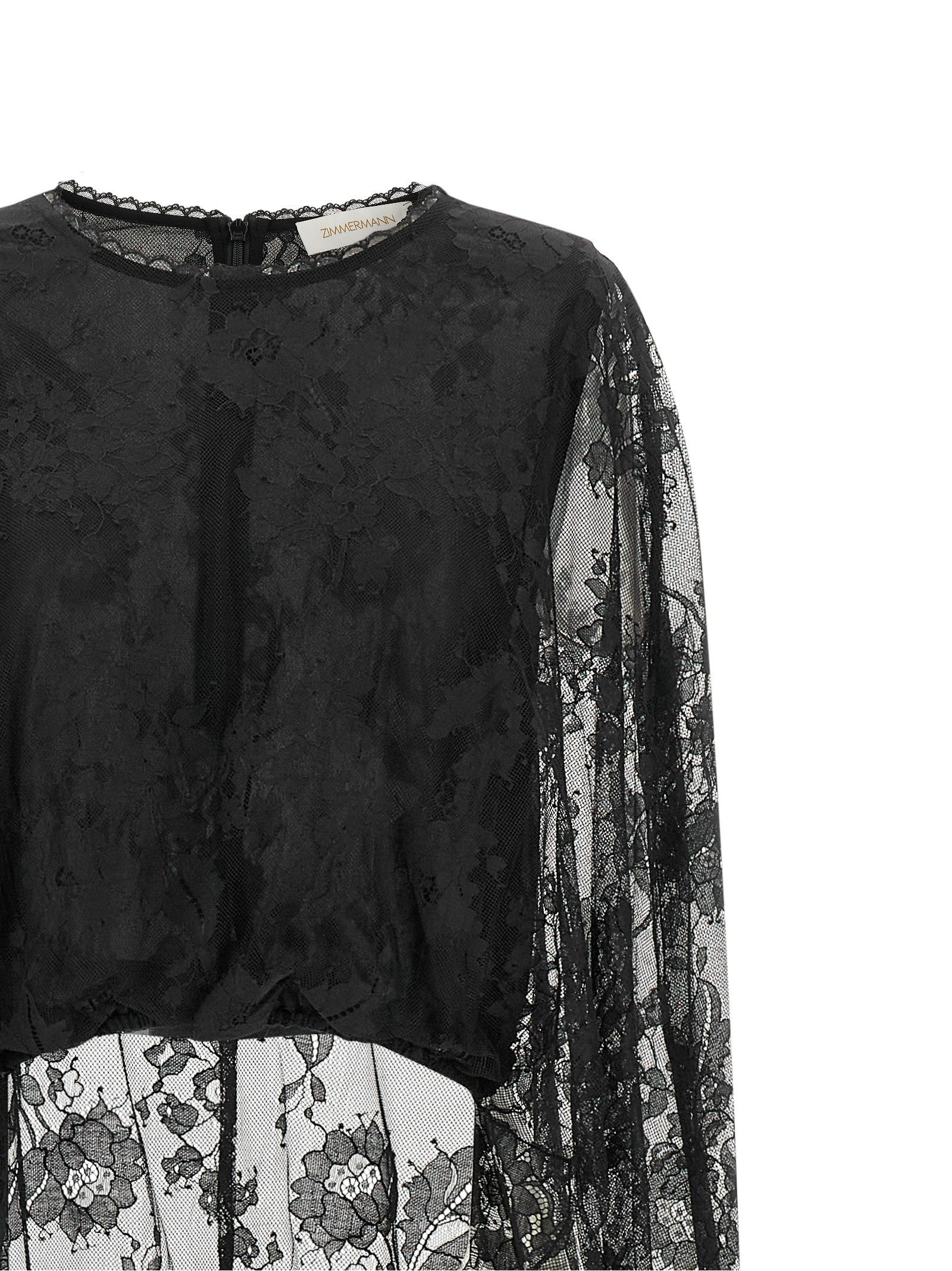 Zimmermann Valiant Lace Caped Top Top Black