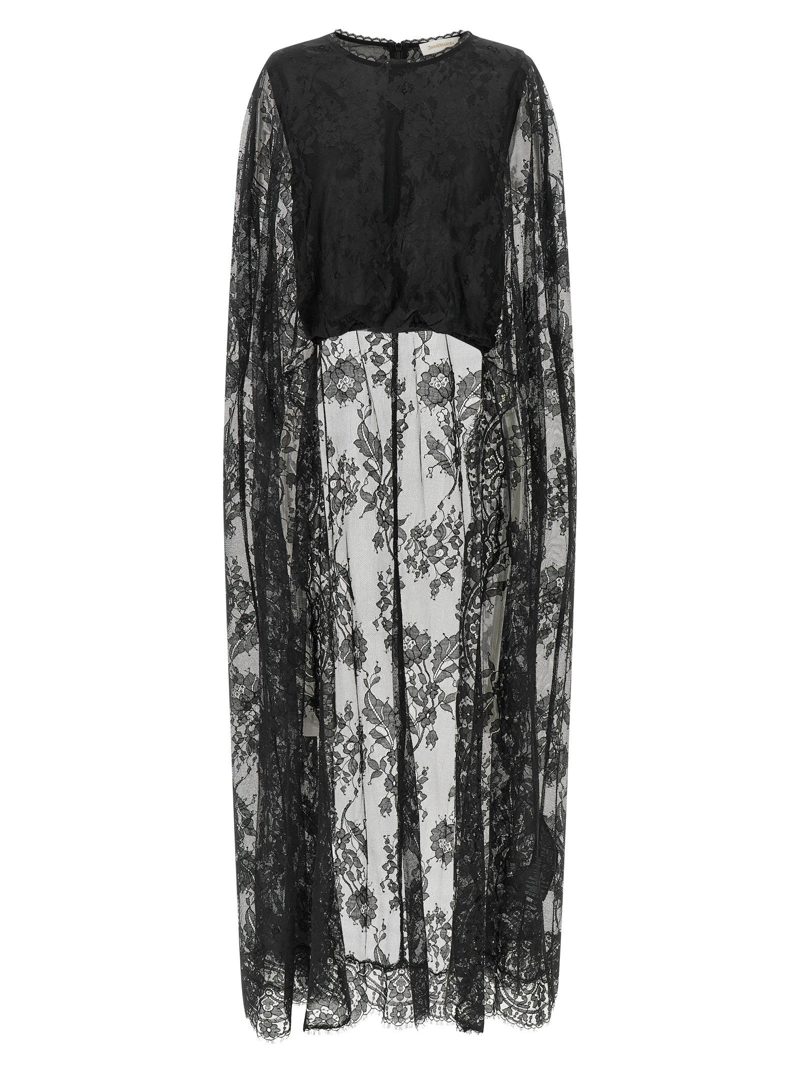 Zimmermann Valiant Lace Caped Top Top Black