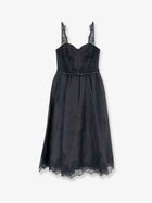 Zimmermann Women's Valiant Midi Dress in Linen and Silk Blend Black