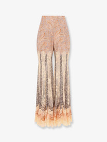 Zimmermann Women's Valiant Panelled Flare Silk Trousers Gold