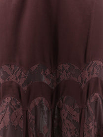 Zimmermann Women's Valiant Silk and Lace Blend Long Skirt Brown