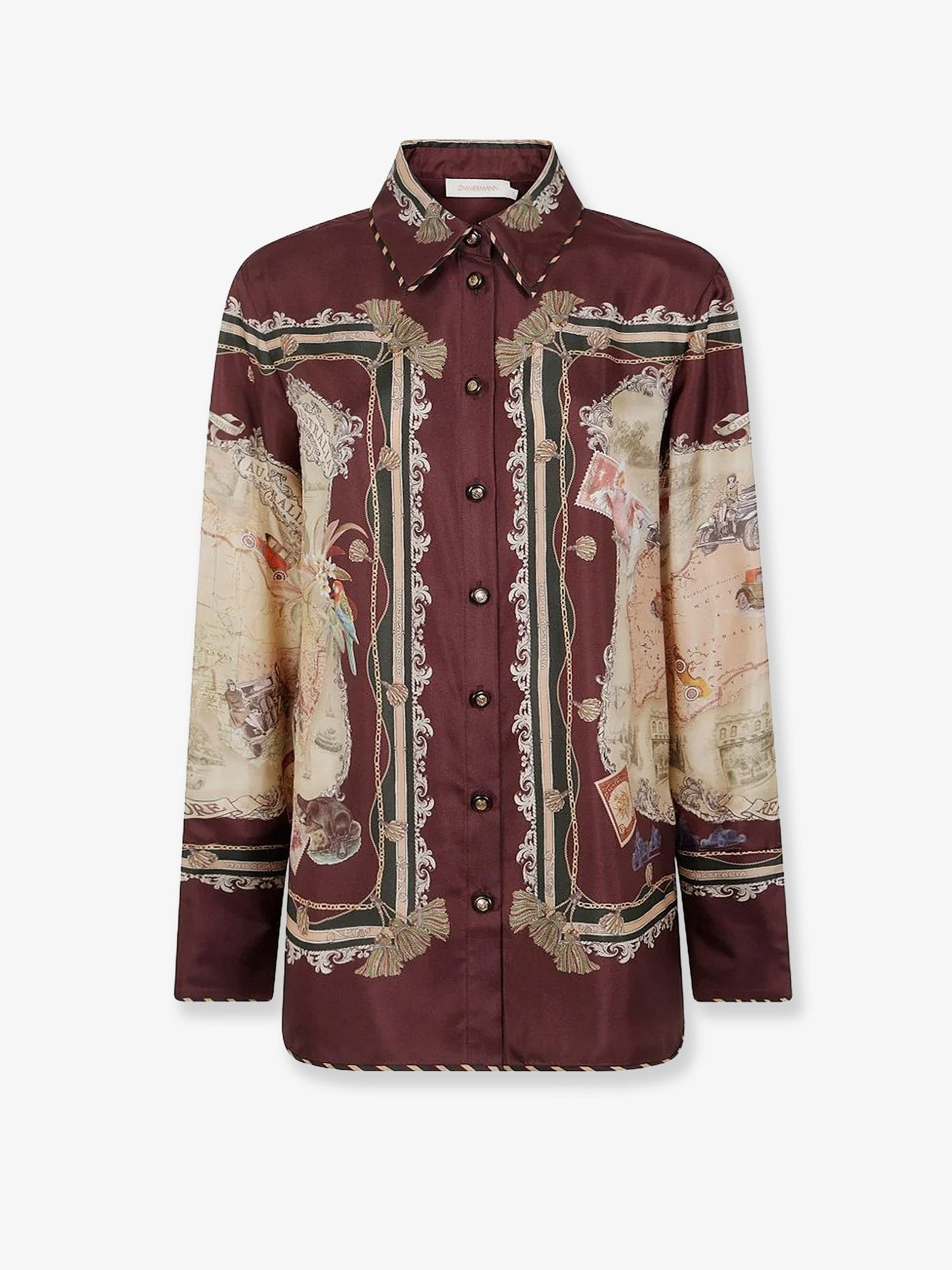 Zimmermann Women's Valiant Silk Twill Shirt Purple