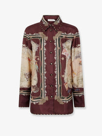 Zimmermann Women's Valiant Silk Twill Shirt Purple