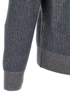 Brunello Cucinelli Vanisé Cashmere Cardigan Blue, view 4