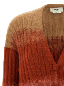 Fendi Vanisé Knit Cardigan Gold