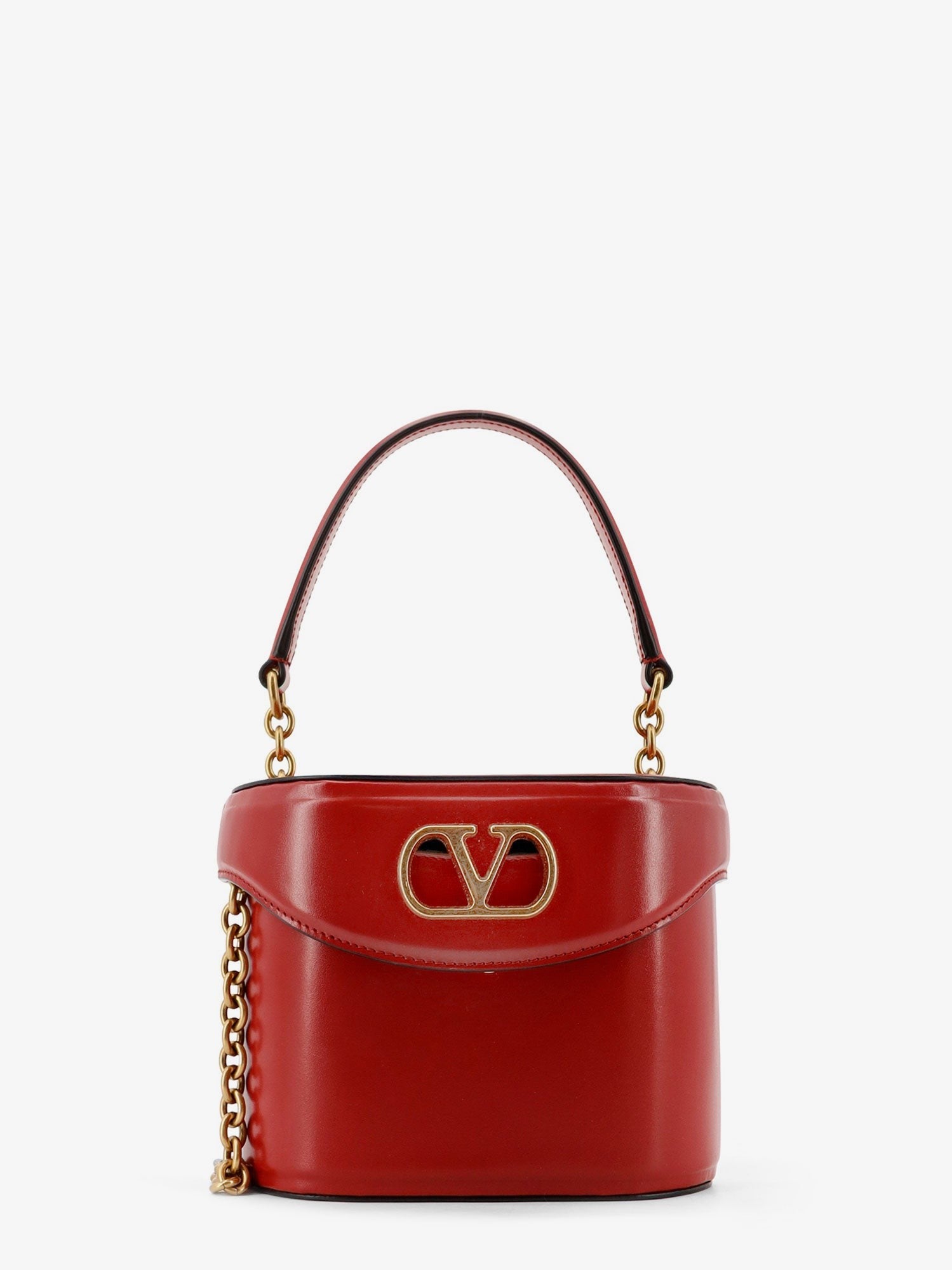 Valentino Women's Vanity Bag Vain Leather Shoulder Bag Red
