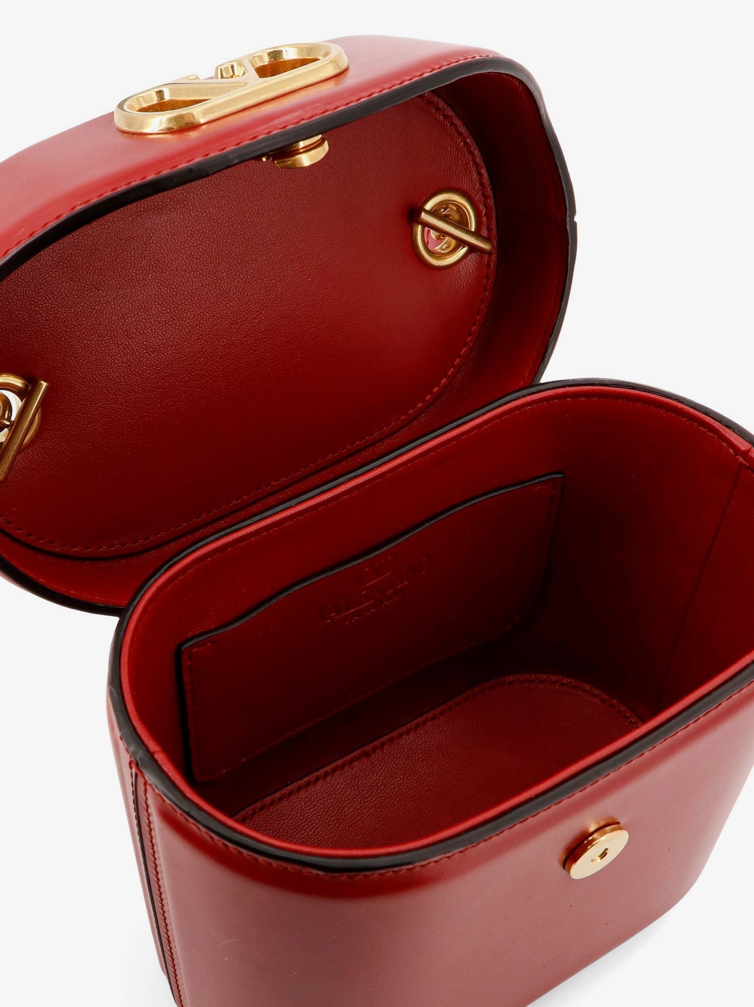 Valentino Women's Vanity Bag Vain Leather Shoulder Bag Red