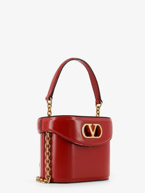 Valentino Women's Vanity Bag Vain Leather Shoulder Bag Red