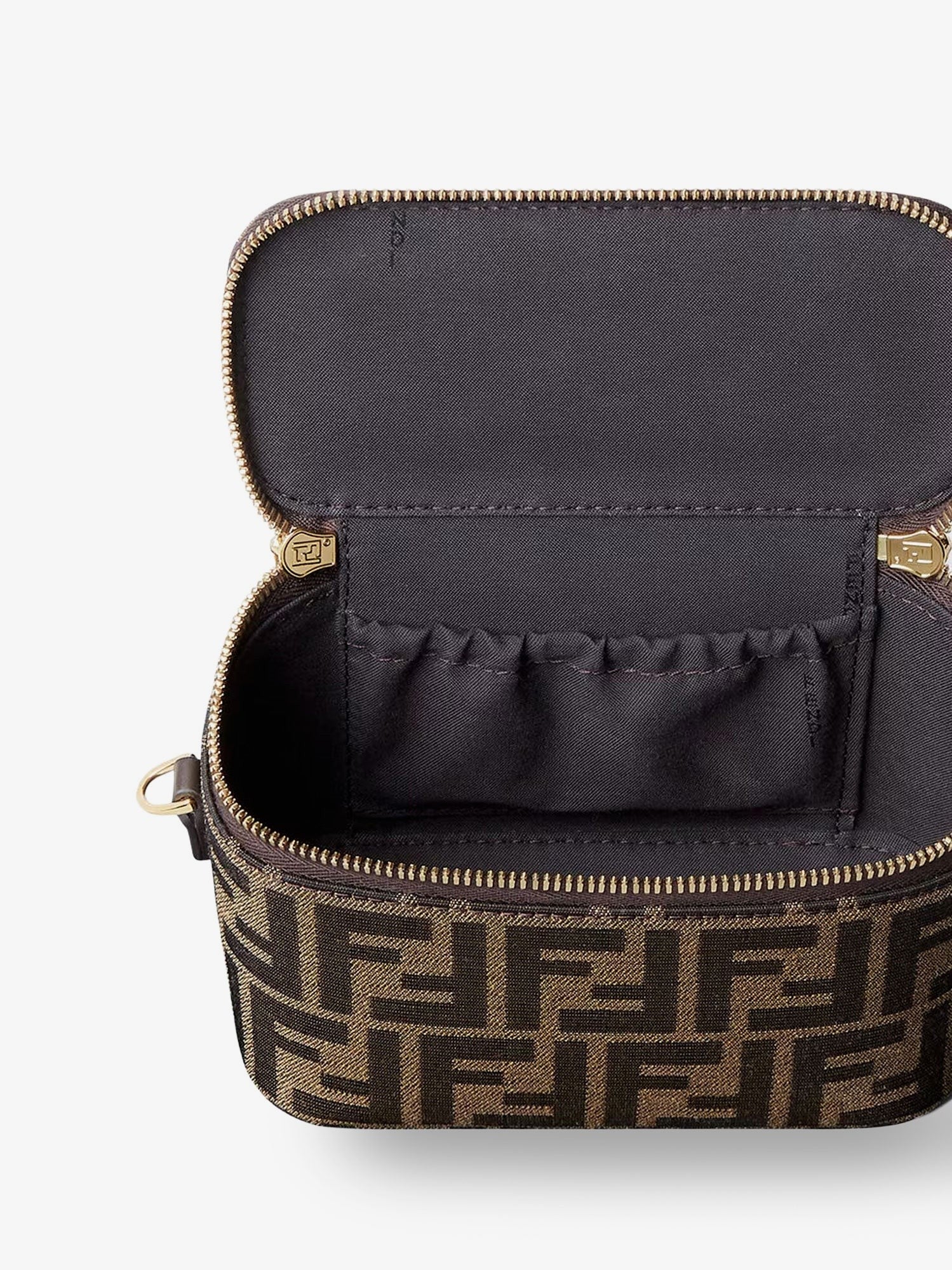 Fendi Women's Vanity Crossbody Bag in FF Jacquard Fabric Black