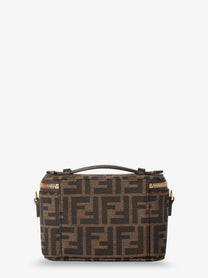 Fendi Women's Vanity Crossbody Bag in FF Jacquard Fabric Black