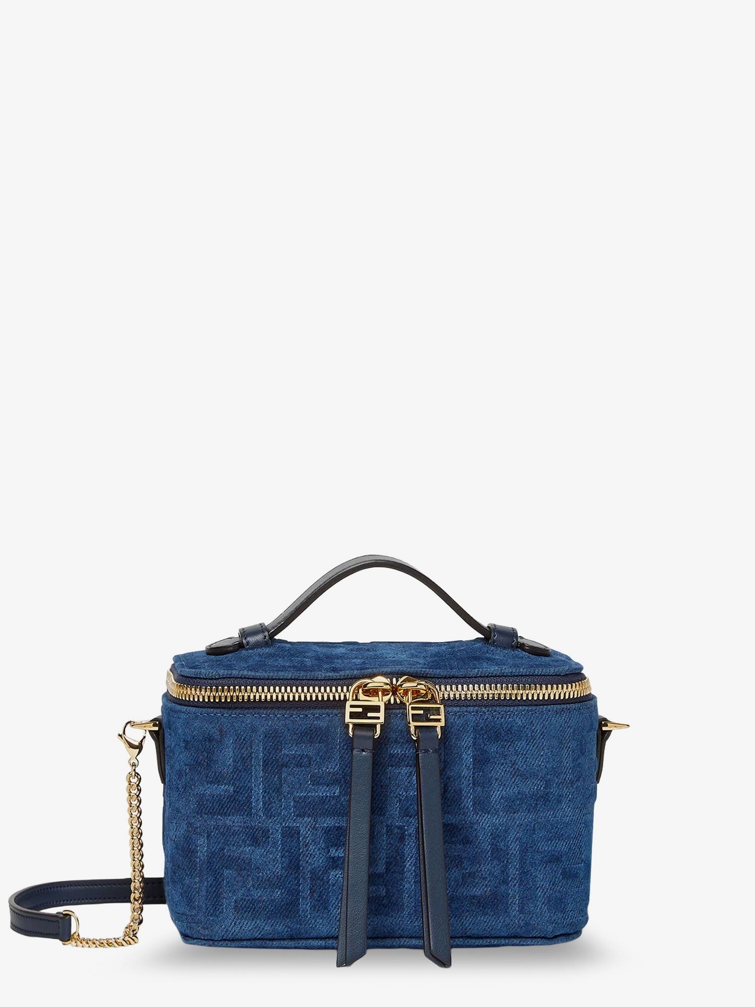 Fendi Women's Vanity FF Fabric Crossbody Bag Grey