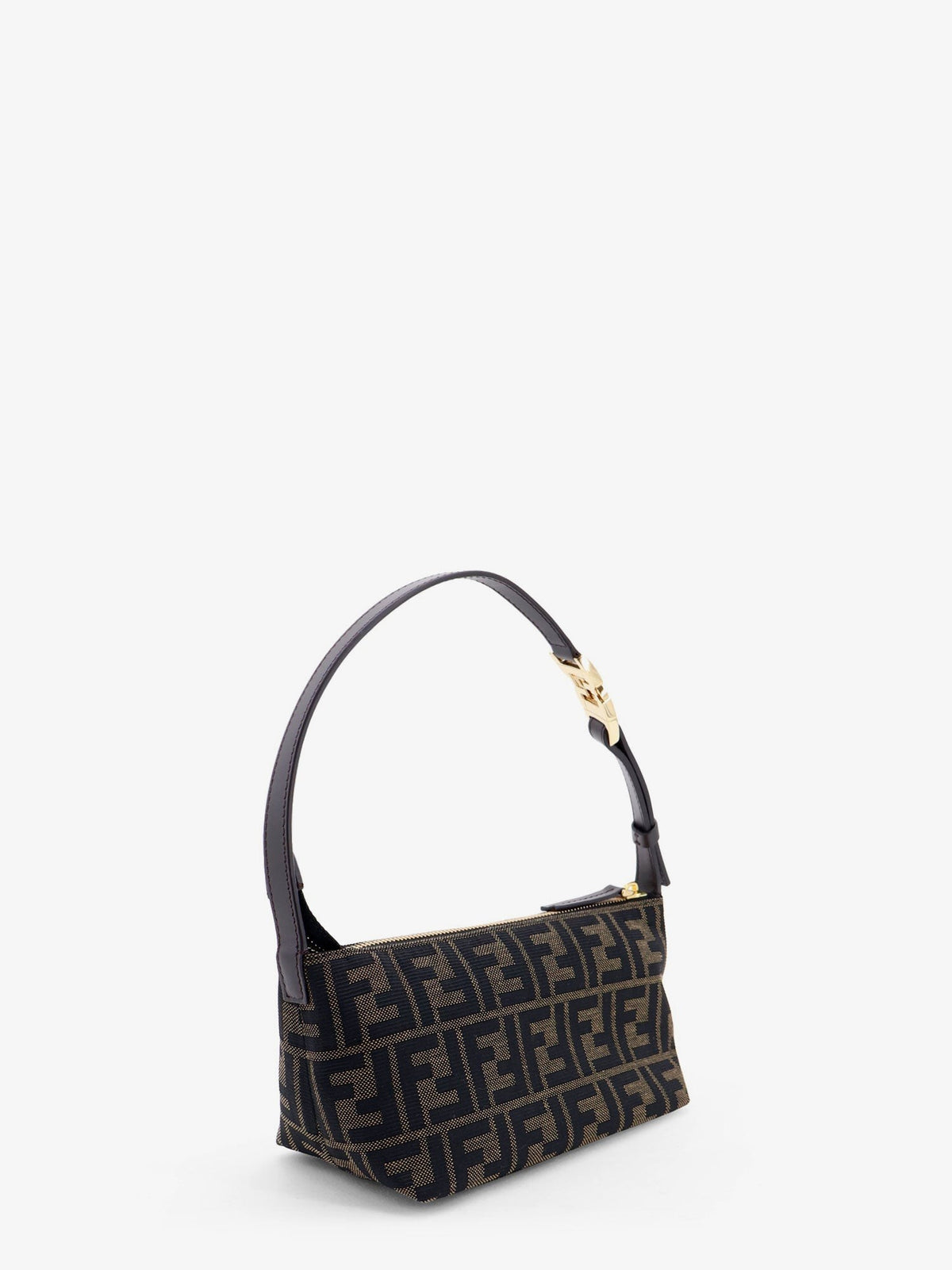 Fendi Women's Vanity Pouch FF Jacquard Fabric Small Handbag Black, view 3