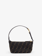 Fendi Women's Vanity Pouch FF Jacquard Fabric Small Handbag Black