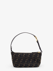 Fendi Women's Vanity Pouch FF Jacquard Fabric Small Handbag Black