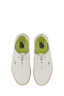 Vans men’s authentic sneaker white with classic lace-up design and neon green insoles for casual wear