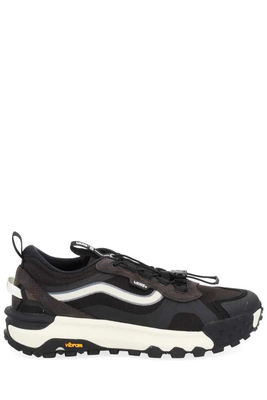 Vans men’s Crosspath XC sneaker in black with rugged layered design featuring mesh and synthetic overlays