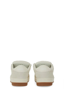 Vans men’s sneaker hylane white cream-colored leather sneakers with tan rubber sole and minimalist design