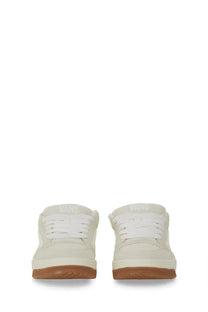 Vans men’s sneaker hylane white cream-colored skate shoes with white laces and tan rubber sole
