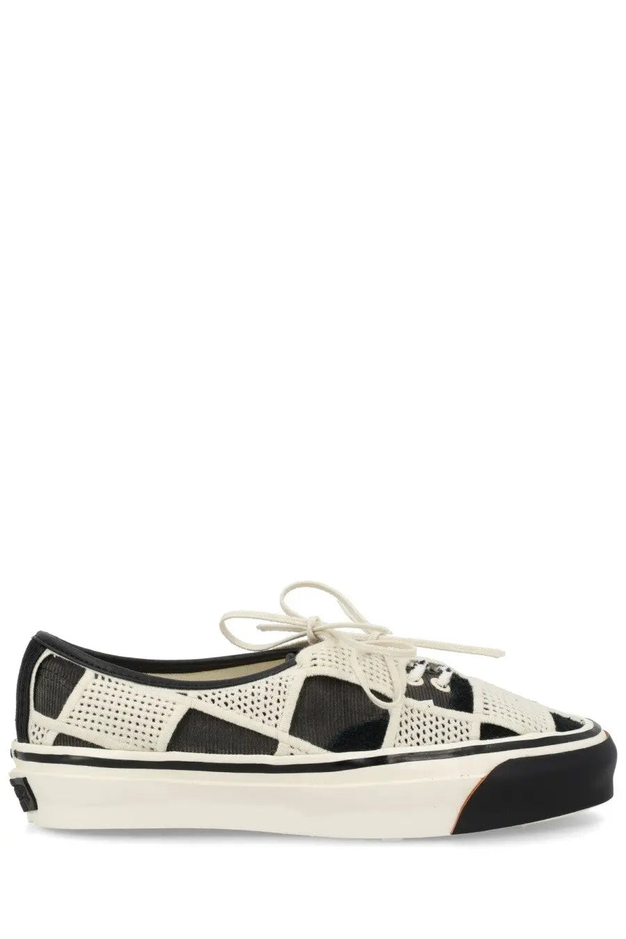Vans unisex sneaker authentic black with black and white perforated mesh and chunky rubber sole