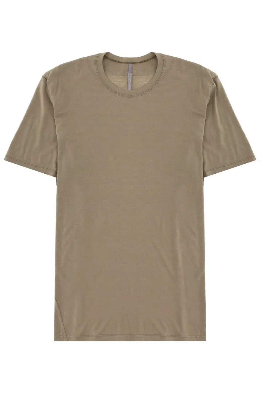 Veilance men’s shrit frame beige short-sleeved crew neck t-shirt with minimalist design and subtle seam details