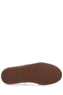 Brown rubber sole with textured grip and small square logo near heel of veja men’s volley sneaker multicolor back side