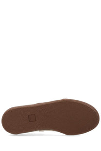 Brown rubber sole with textured grip and small square logo imprint on Veja unisex sneaker volley white