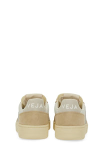 Veja women’s sneaker beige in suede and canvas with a minimalist design in beige and cream colors