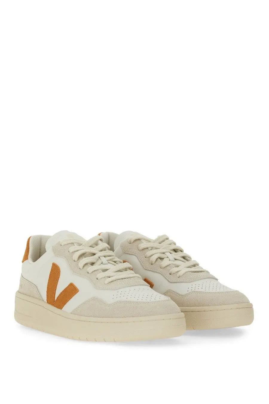 Veja women’s sneaker multicolor cream and orange vans with suede and mesh upper