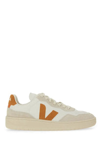 Veja women’s sneaker multicolor white and orange suede with v-shaped logo on the side