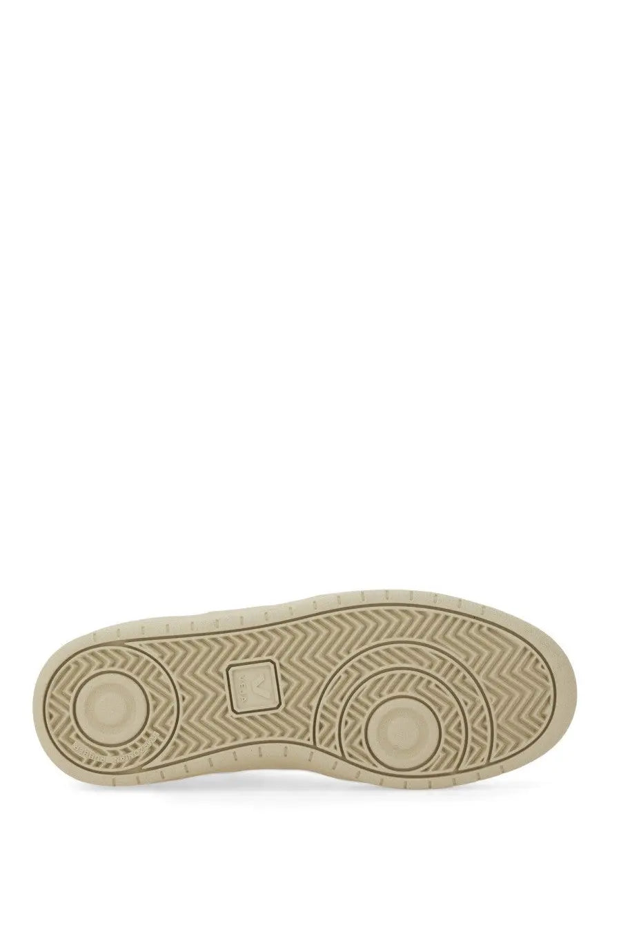 Veja women’s sneaker white with beige rubber sole featuring herringbone tread pattern and circular grip zones